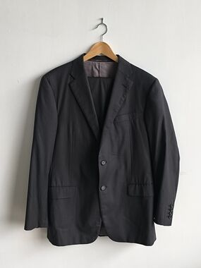 Hickey Freeman for Nordstrom Two Piece Suit 42R Gray Pinstripe 100% Worsted Wool